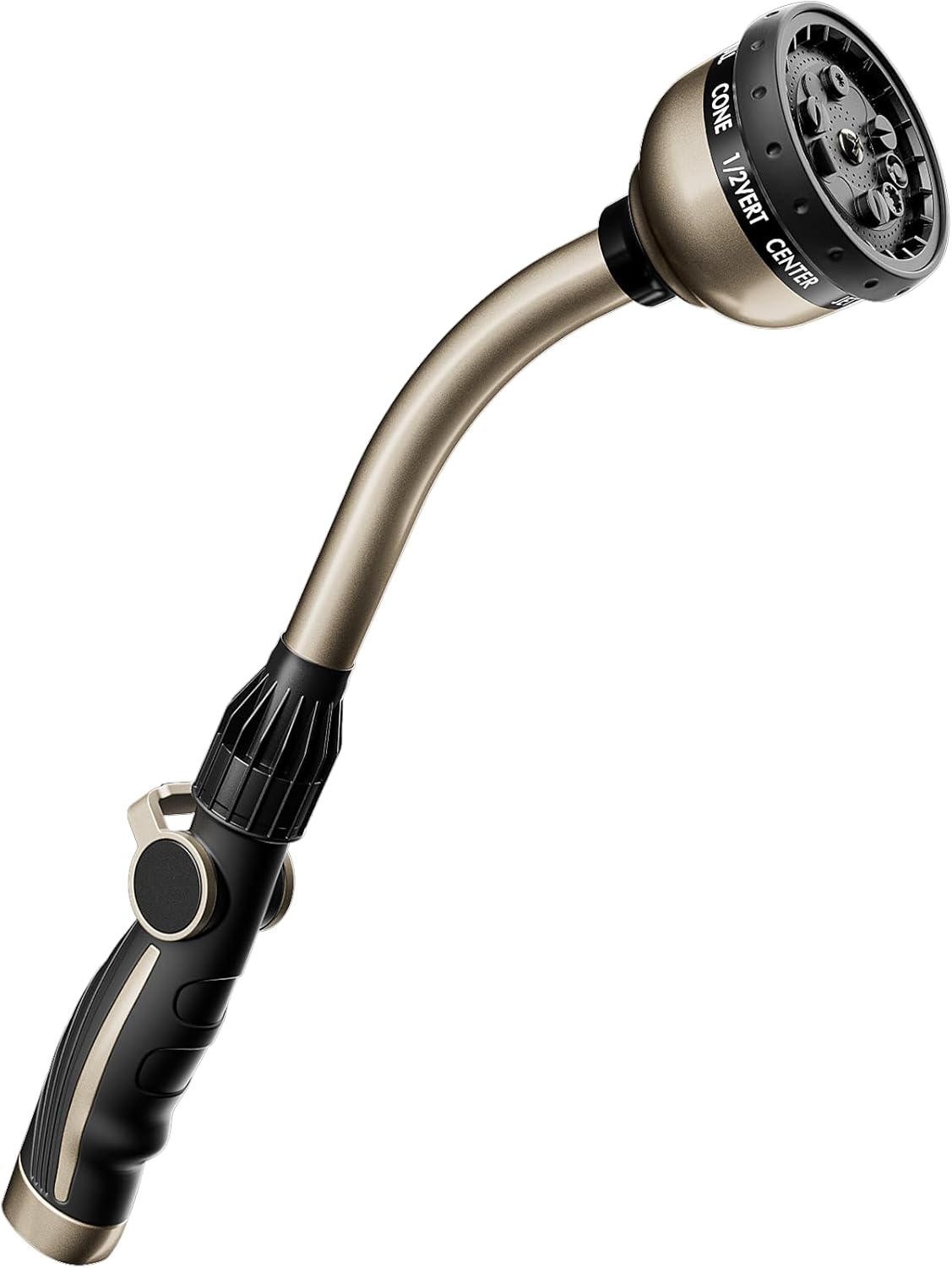 RESTMO Watering Wand Heavy Duty, Metal Garden Hose Wand with 10 Spray Patterns, 15-Inch Long Hose Nozzle Sprayer with Thumb Flow Control, Ideal to Water Hanging Baskets and Shrubs