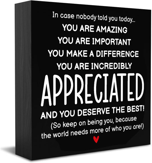 HTBIG Inspirational Gifts for Men Women Friends, Coworker Office Decor Appreciation Gifts, You Are Amazing Appreciated Motivational Desk Sign Decor Home Office Desk