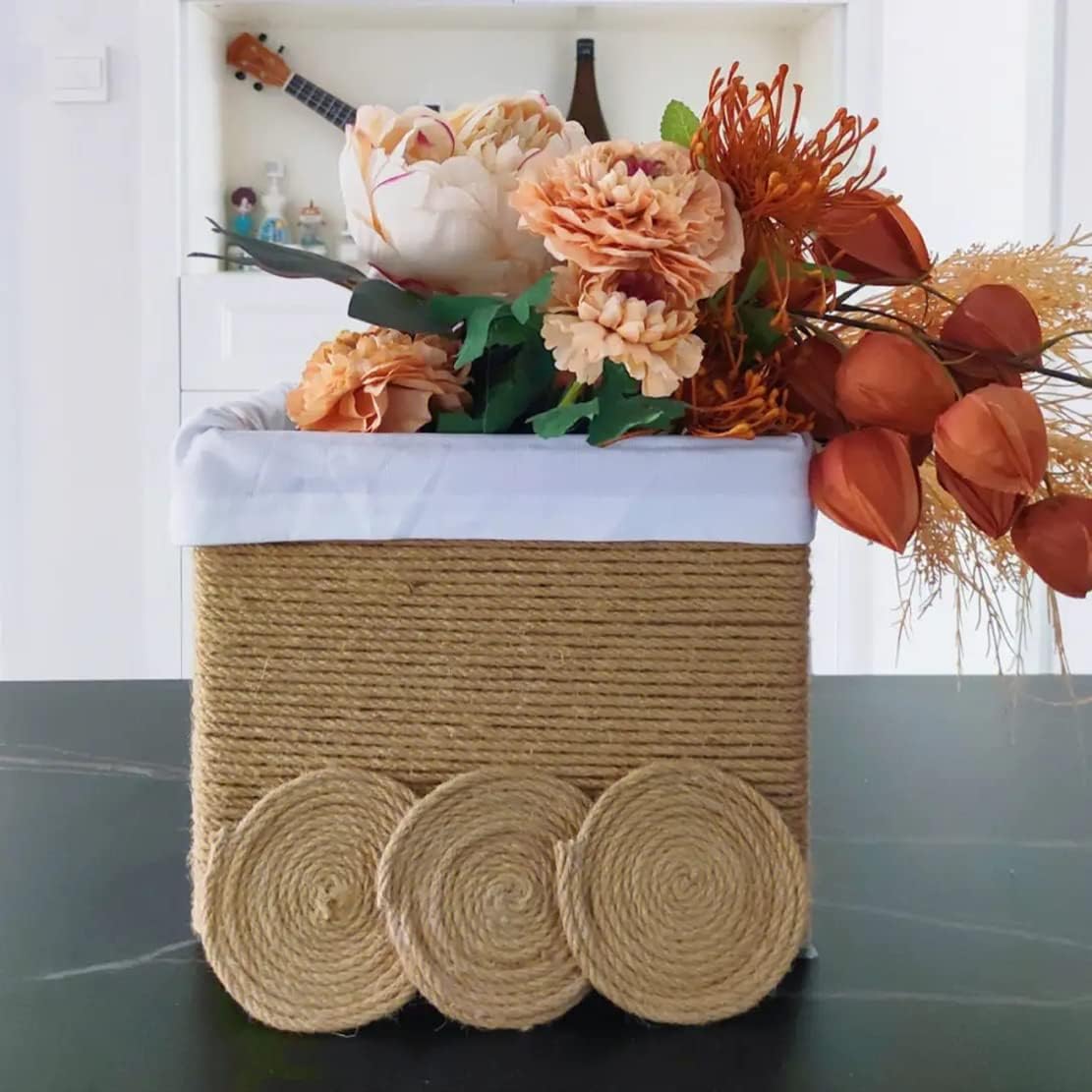 ARISKEY Natural Jute Twine 6mm,164ft Hemp Rope for Crafts Heavy Duty String for Gardening Purposes,Crafting and Packing Projects