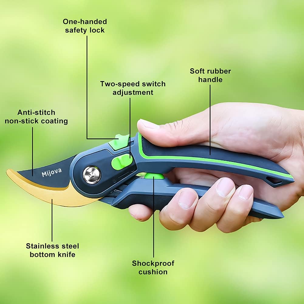 Pruning Shears, Heavy Duty Handheld Gardening Scissors, High Carbon Steel Plant Shears Use for Gardening Pruners, Floral Shrubs and Vines, Professional labor-saving Secateurs