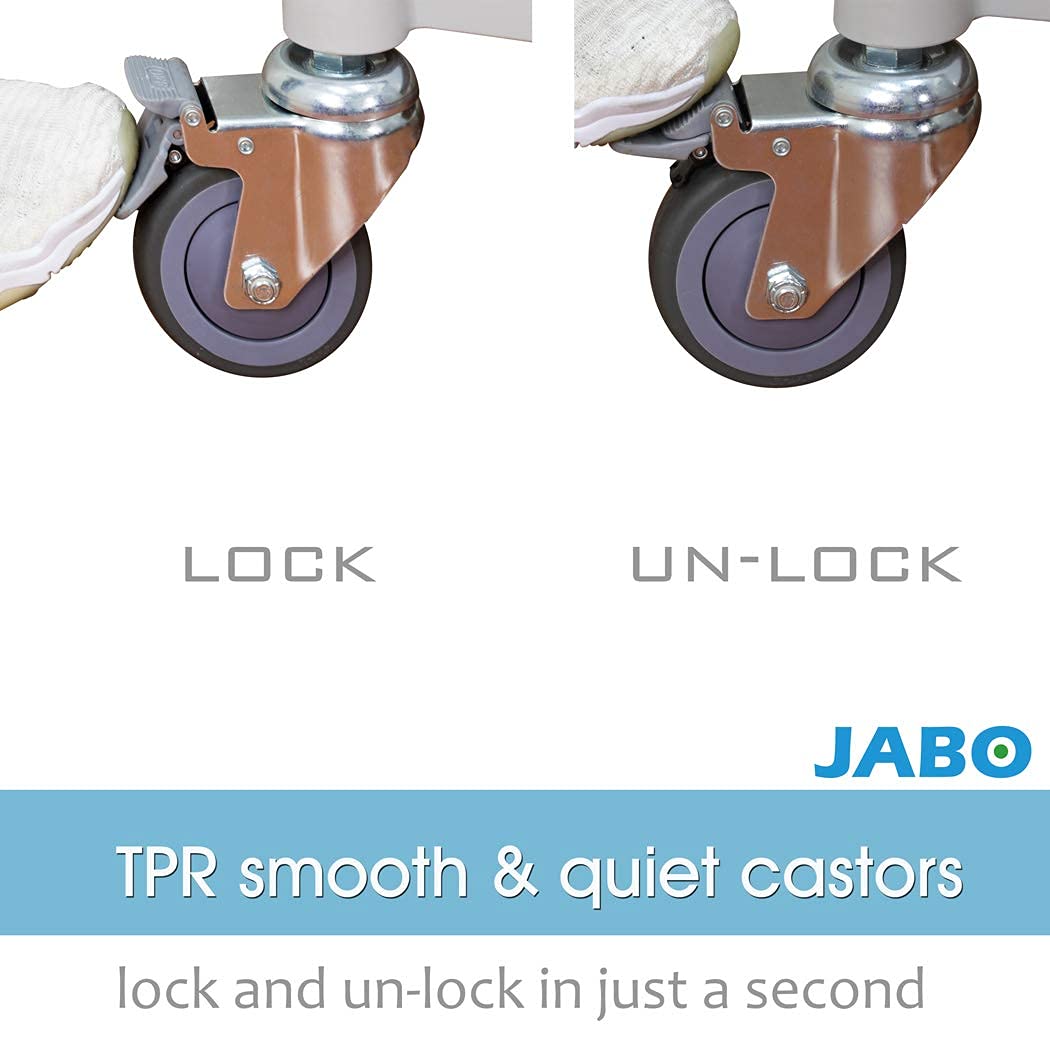 [ JaboEquip] 3 Shelf Durable Utility Cart Lockable Medical Cart Cabinet Hospital Cart Lab Cart, 606 lbs Load for Lab Hospital, JB-3KD1M, Black