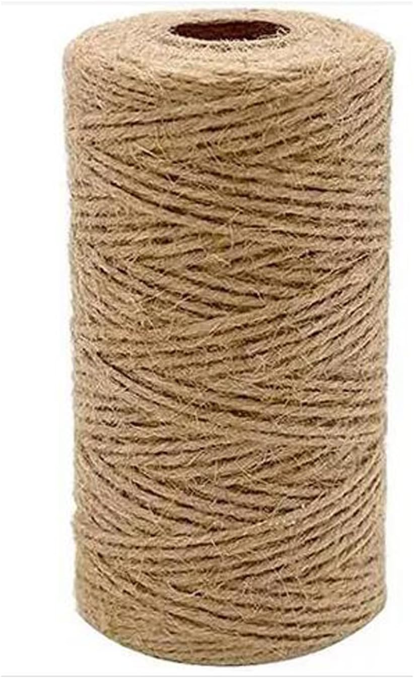 1/8 in (3 mm) X 164 Ft (50 Meters) Jute Twine Rope String for Home Decorating, Cat Scratcher Post Tree, DIY Arts Crafts, Garden, Binding, Packing Material