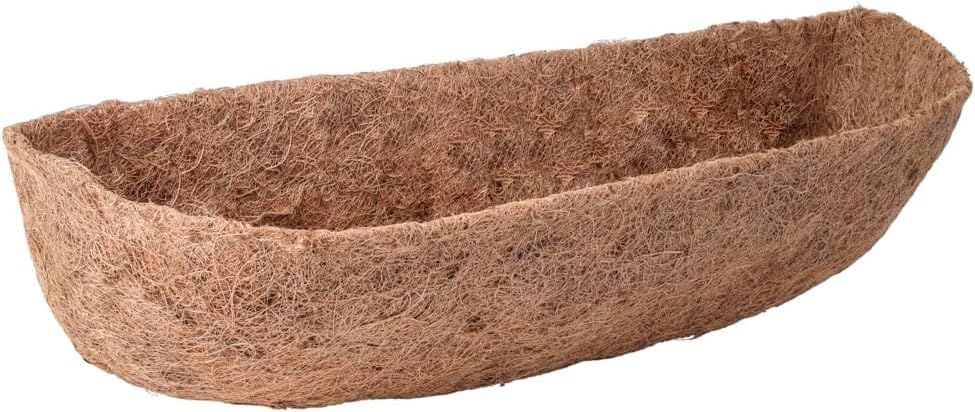30 inch Replaceable Coco Liner for Railing Basket Horse Trough Coco Liner for Window Box, Coco Liner for Fence Flower Baskets 100% Natural Coir Liners for Basket (30 in / 2Pcs)