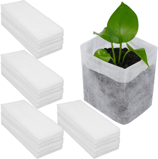 200 Pcs Nursing Growing Bags,Fabric Seedling Pots Non-Woven Pouch Seed Starter Pots Pouches for Vegetables, Flowers,Fruits,Trees,Home Garden Supply(200 Pcs 6.3" x 6.3 ")
