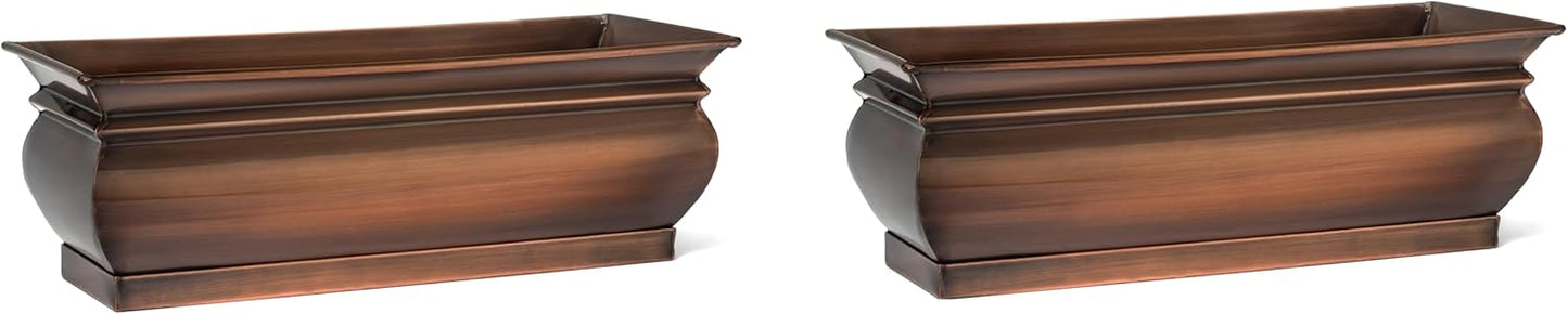 H Potter Herb Planter Pots Succulent Window Box Rectangular Indoor Outdoor Flower Garden Planters Dimensions 16 x 6 x 5.75 Inches (2)