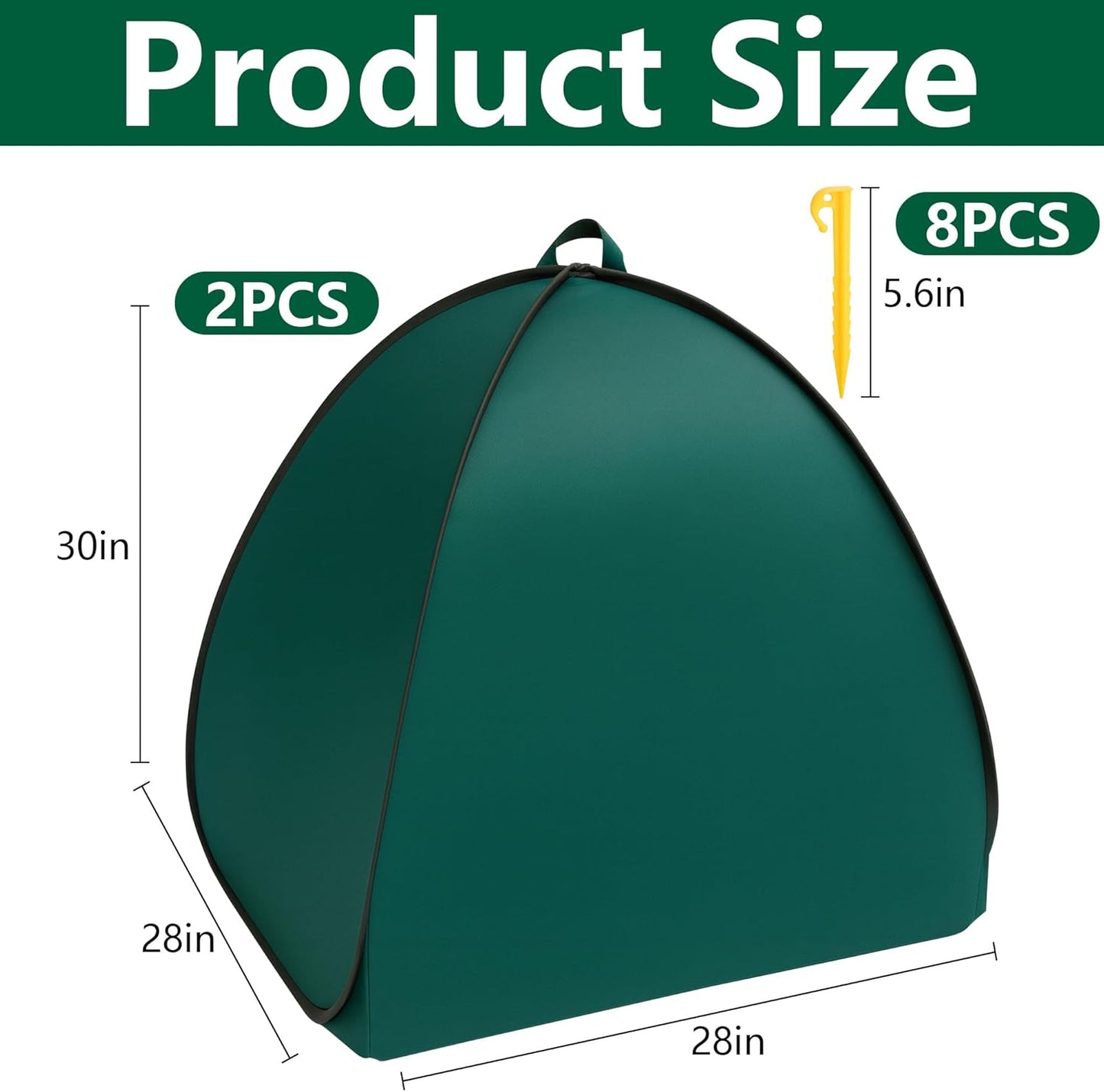 2 Pcs Pop Up Shrub Covers Frost Protection Tent, 30" x 28" x 28" Winter Plant Cover Freeze Protection, Warm Garden Plant Protector Tent for Protecting Outdoor Shrub Fruit Potted Plants from Snow & Ice