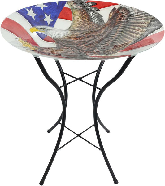 Briarwood Lane Freedom Eagle Glass Birdbath