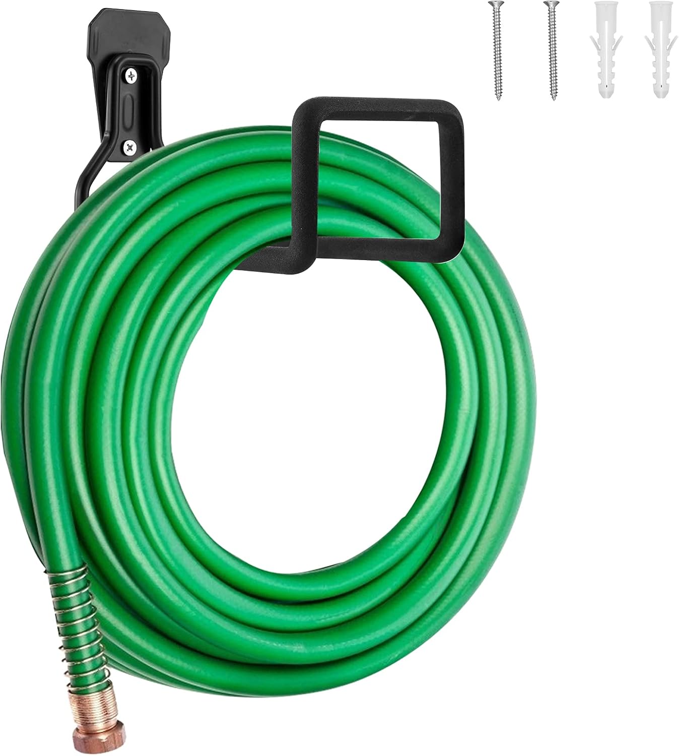 Hose Hanger 2 Pack, Heavy Duty Metal Hose Holder Wall Mount, Hook for Garden Hose/Expandable Hose/Hose Reel/Water Hose/Pocket Hose/Flexable Hose (100 Ft)