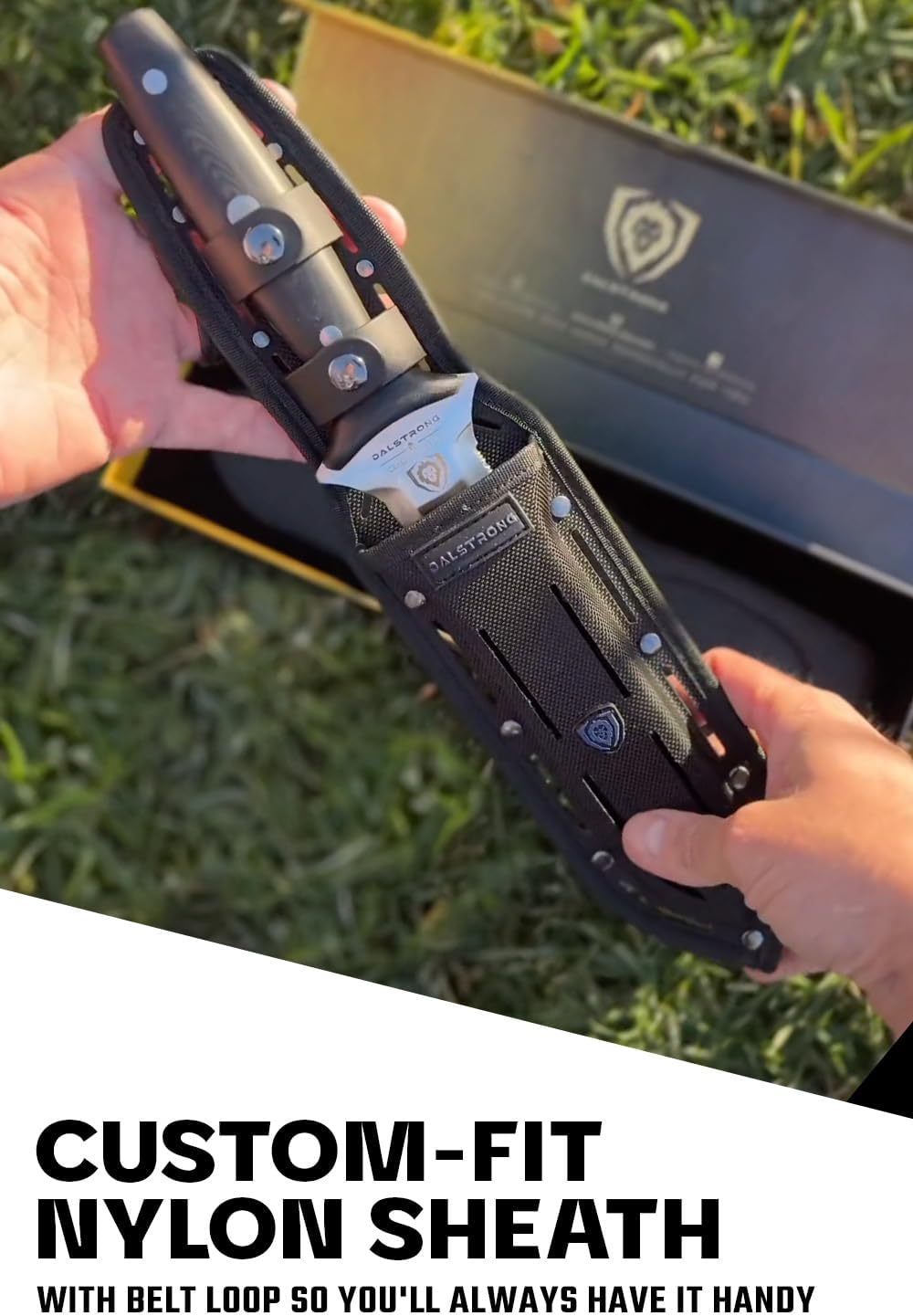 DALSTRONG Hori Hori Garden Knife - 6.5 inch - Straight Edge + Serrated Edge - Gladiator Series Elite - Forged German Steel - Sheath Guard Included - Weeding, Cutting, Digging, Planting - NSF Certified