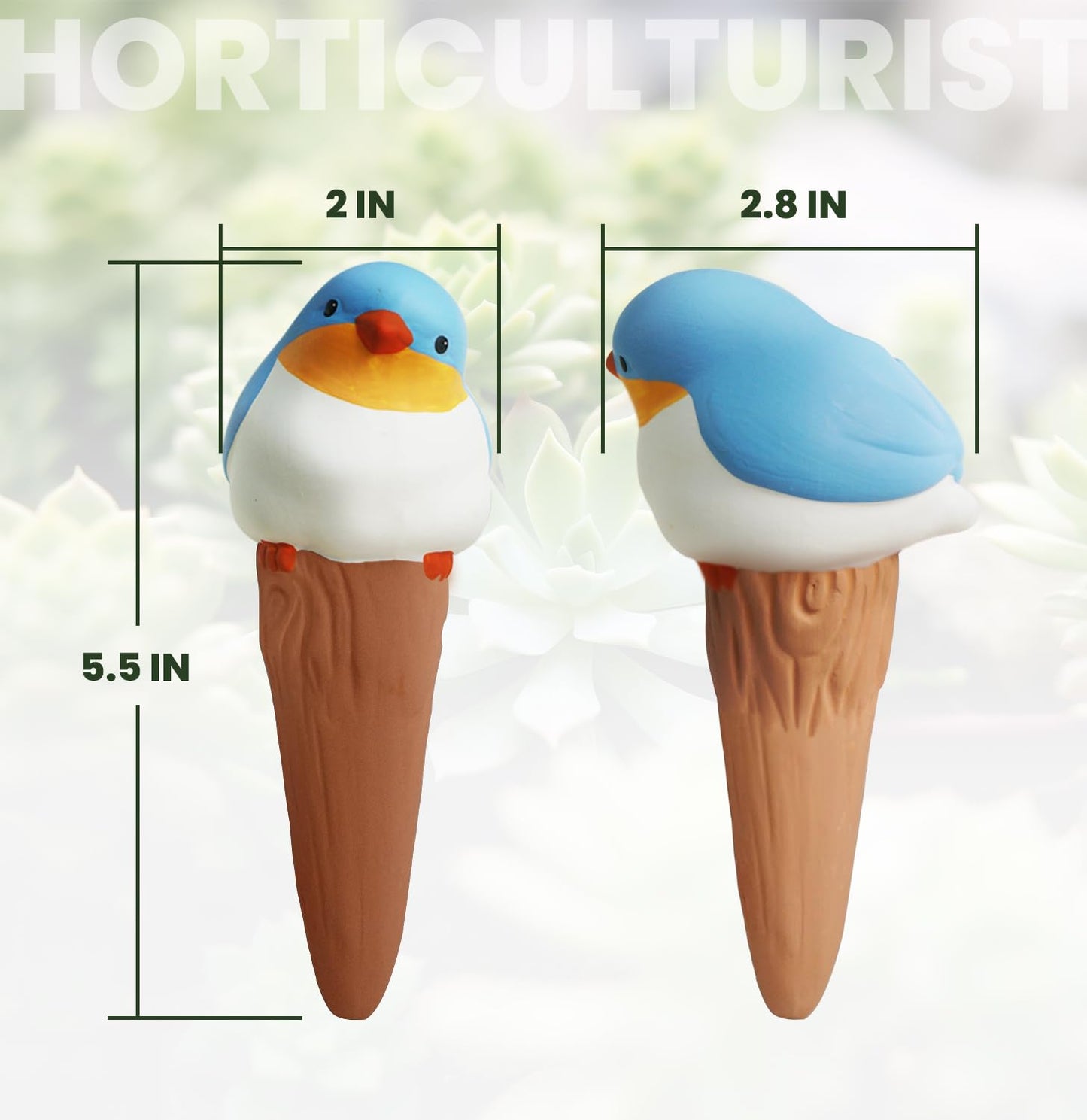 Bird Shaped Plant Watering Globes(Bule 4ps) Plants Suitable for Indoor and Outdoor Use Should be Kept Constantly Moist. The Interesting Shape Makes The Garden More Interesting and Beautiful.