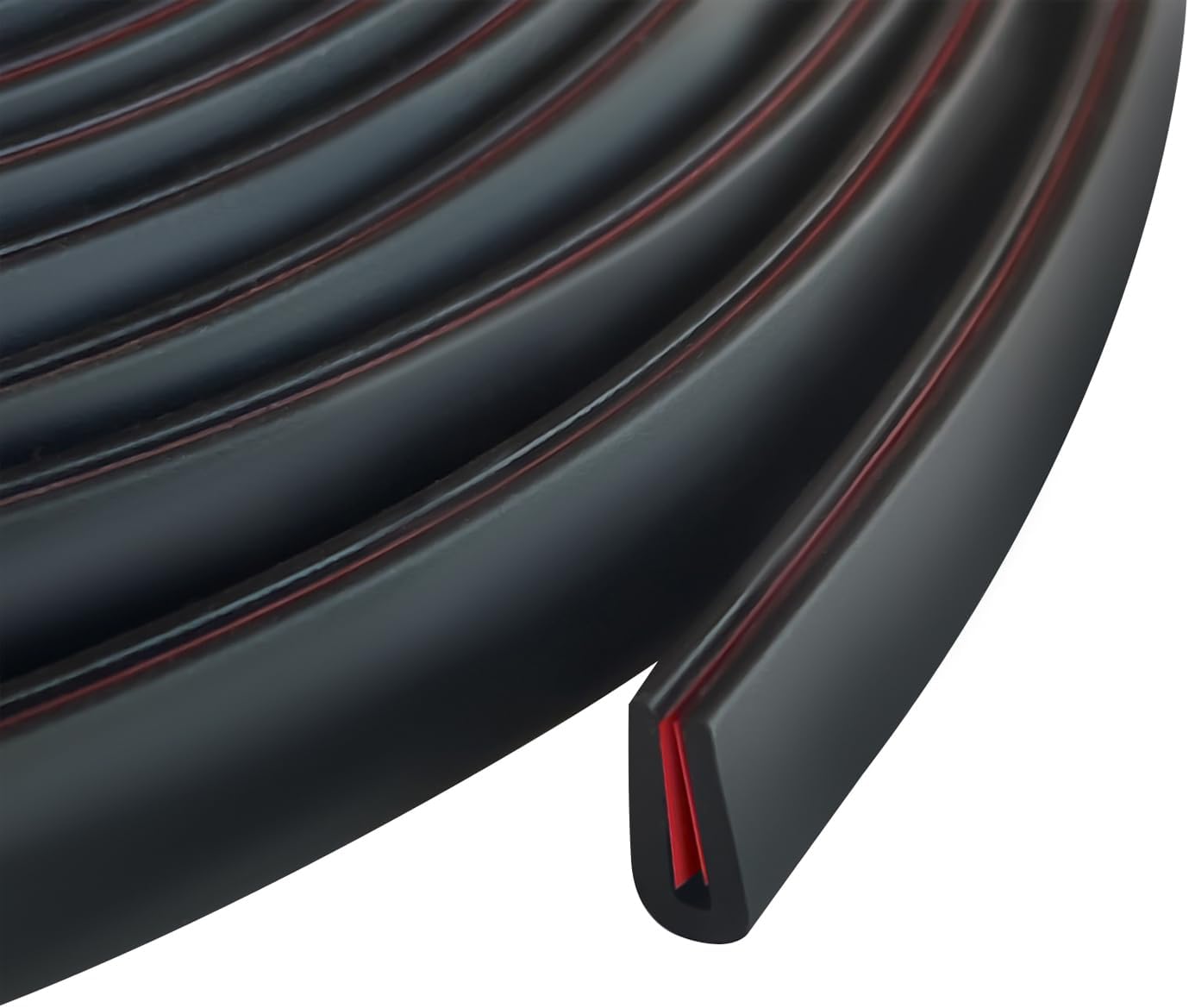 Rubber Edge Trim, Self Adhesive1/16" U Channel Edge Trim, Fit from 0 to 3/32", Sharp Edge Protector for Sheet Metal Parts, Car Doors, Length 100Ft, Black Color