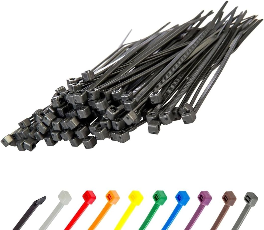 GTSE 6 Inch Silver/Gray Zip Ties, 100 Pack, 40lb Strength, UV Resistant Strong Nylon Grey Cable Ties, Self-Locking 6" Tie Wraps
