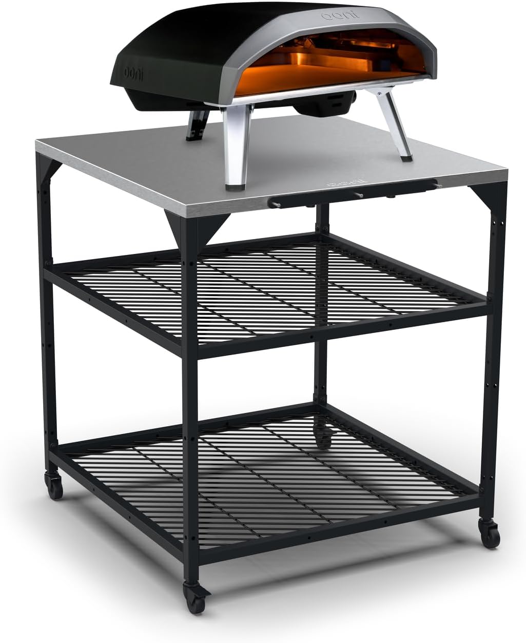 Ooni Large Outdoor Modular Table - 31x31x35 Pizza Oven Cart, Stainless Steel Grill & BBQ Stand, Outdoor Table