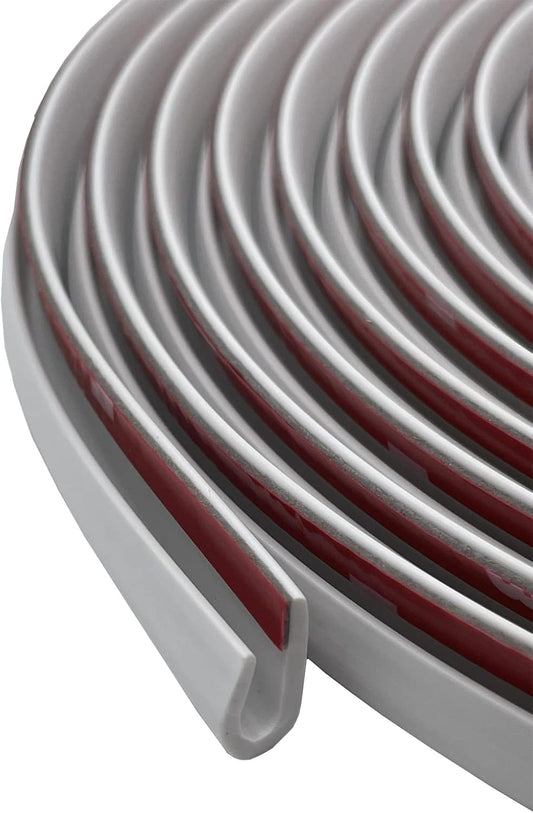 Edge Trim Self Adhesive Rubber U Channel Edge Trim Metal Edge Protection Guard for Most Car Doors, Hatches, Lockers, Panels (10Ft, White)