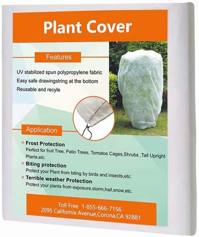 Agfabric Plant Covers Freeze Protection Frost Cover H34''xW28''， 0.95oz Winter Tree Cover Plant Covers for Cold Weather