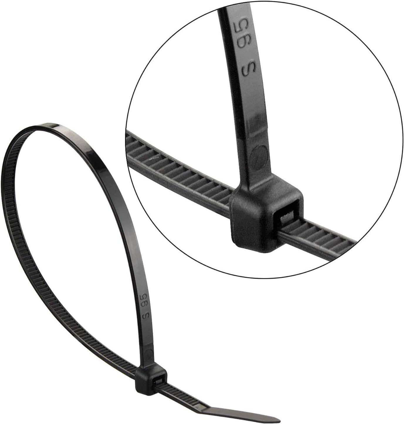 Superun Black Zip Ties 6 Inch, 40 Lbs Tensile Strength Wire Ties (Industrial Grade Cable Ties) Pack of 100