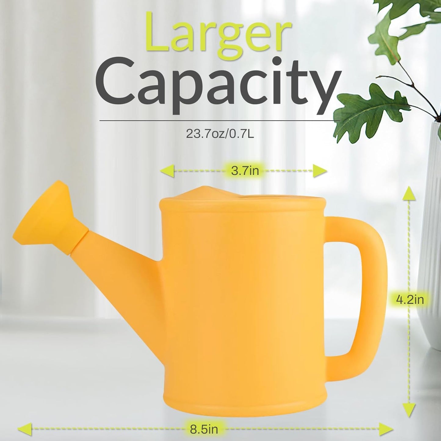 Small Watering Can for Kids, 700ml/23.7 Oz Plastic Watering Can for Indoor Plants Garden Flower (Yellow)
