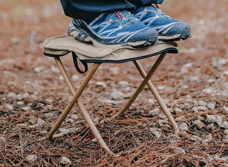 Portable Camping Stool & Folding Small Chair - Compact Folding Stool, Durable Collapsible Stool for Fishing, Hiking, BBQ, Outdoor Events(Black)