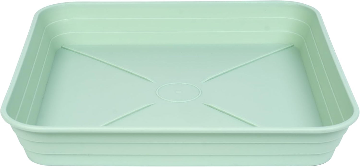 4 Pack Square Plant Saucer Tray 6 inch, 6 8 10 12 14 16 18 20 inch Heavy Duty Plastic Square Plant Saucers for Indoors Outdoor, Flower Planter Drip Trays for Pots, Seed Starting Tray