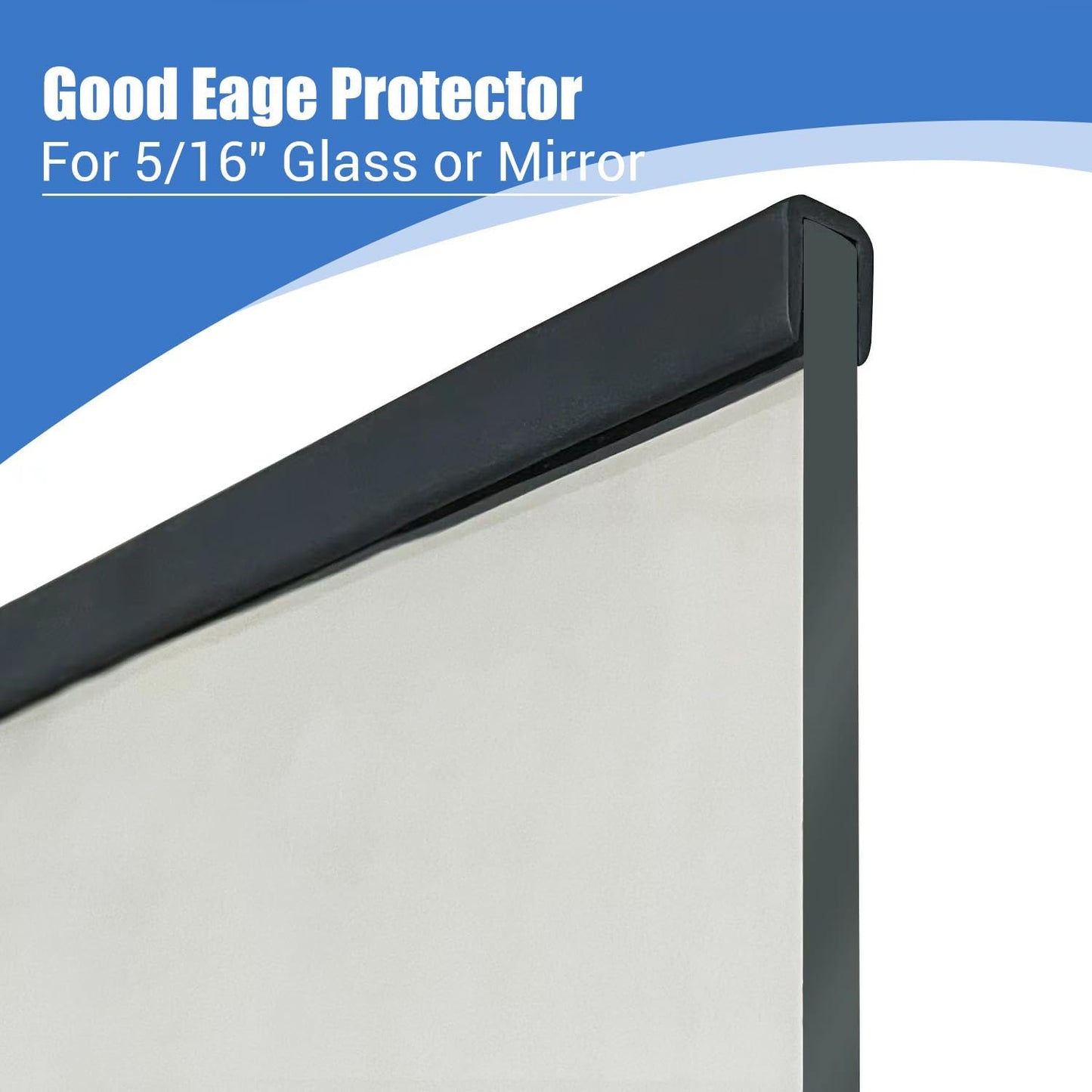 Rubber Edge Trim, Self-Adhesive U Channel Edge Trim, U Shaped Edge Protector for Glass, Plywood, Wood Board, EPDM Material, Slot Width 5/16"(8mm), Length 10 Ft, Black