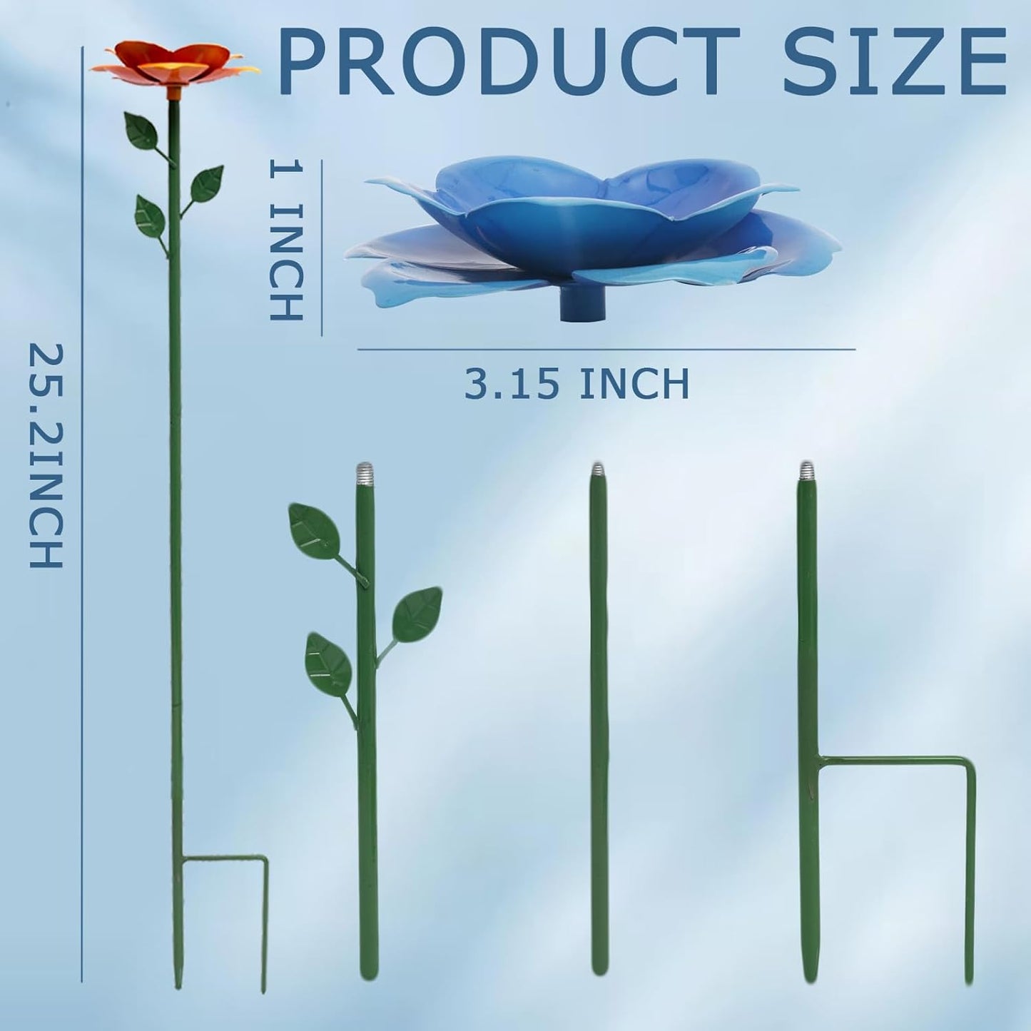 Bee Watering Station, Butterfly Feeder, Metal Bee Water Feeder with Flower Design,Elegant Outdoor Rose Yard & Patio Decoration (4PCS)