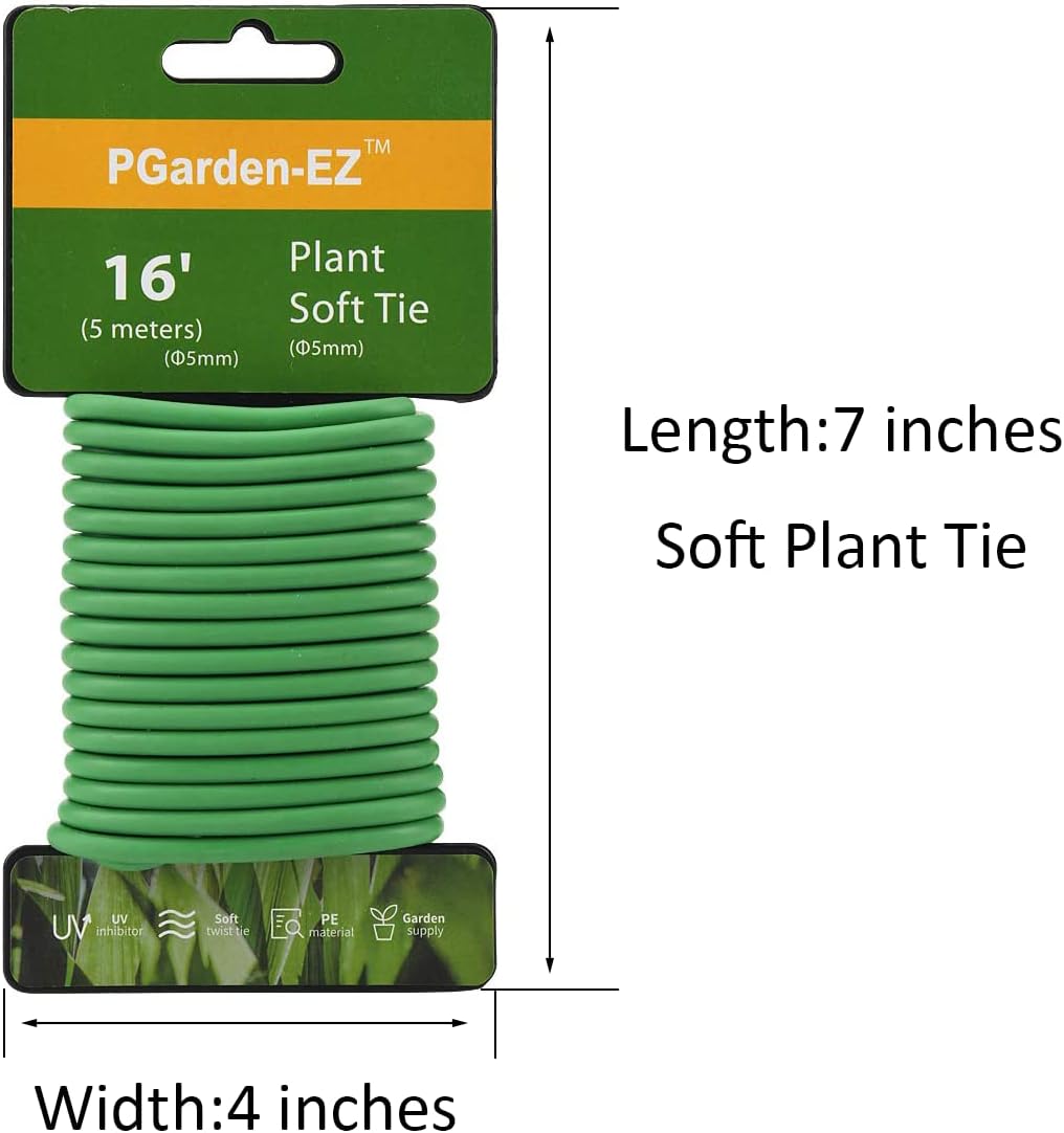 Green Soft Twist Tie Plant Tie Flexible TPR Garden Supply, for Tomatoes Roses Vines Organizing(16.4 feet/ 5 Meters)…, 16 feet