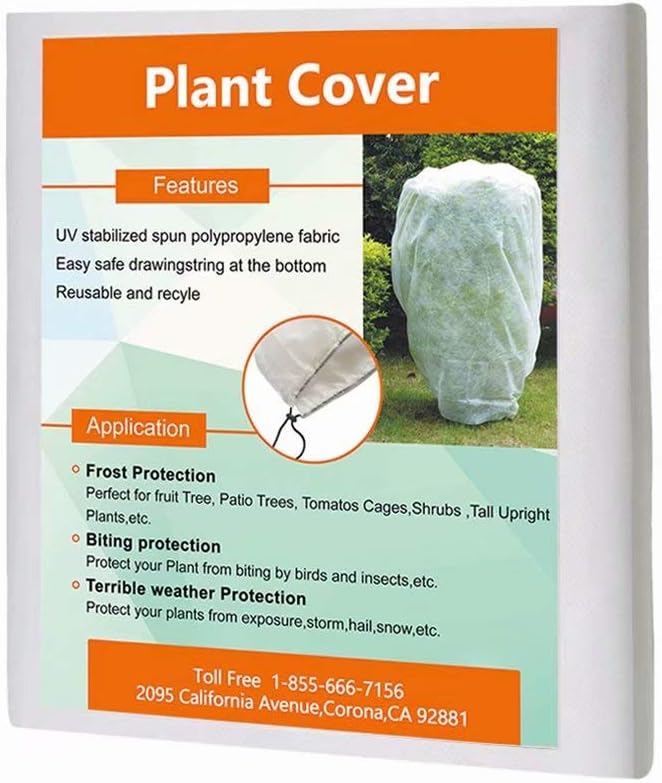 Agfabric Plant Covers Freeze Protection 1.2oz 72"x72" Shrub Cover,Winter Tree Cover for Season Extension&Frost Protection,White