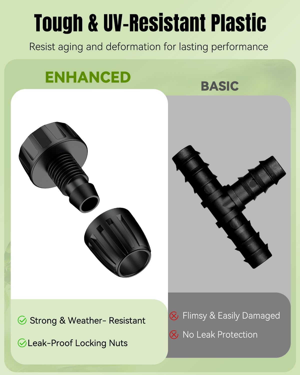 Pawfly 10 Pcs 1/2" to 3/4" Hose Adapter, 1/2 Inch Drip Irrigation Tubing to Faucet/Garden Hose Adapter, 3/4 Inch Garden Faucet Connectors, 3/4" FHT to 1/2" Drip Irrigation Fittings