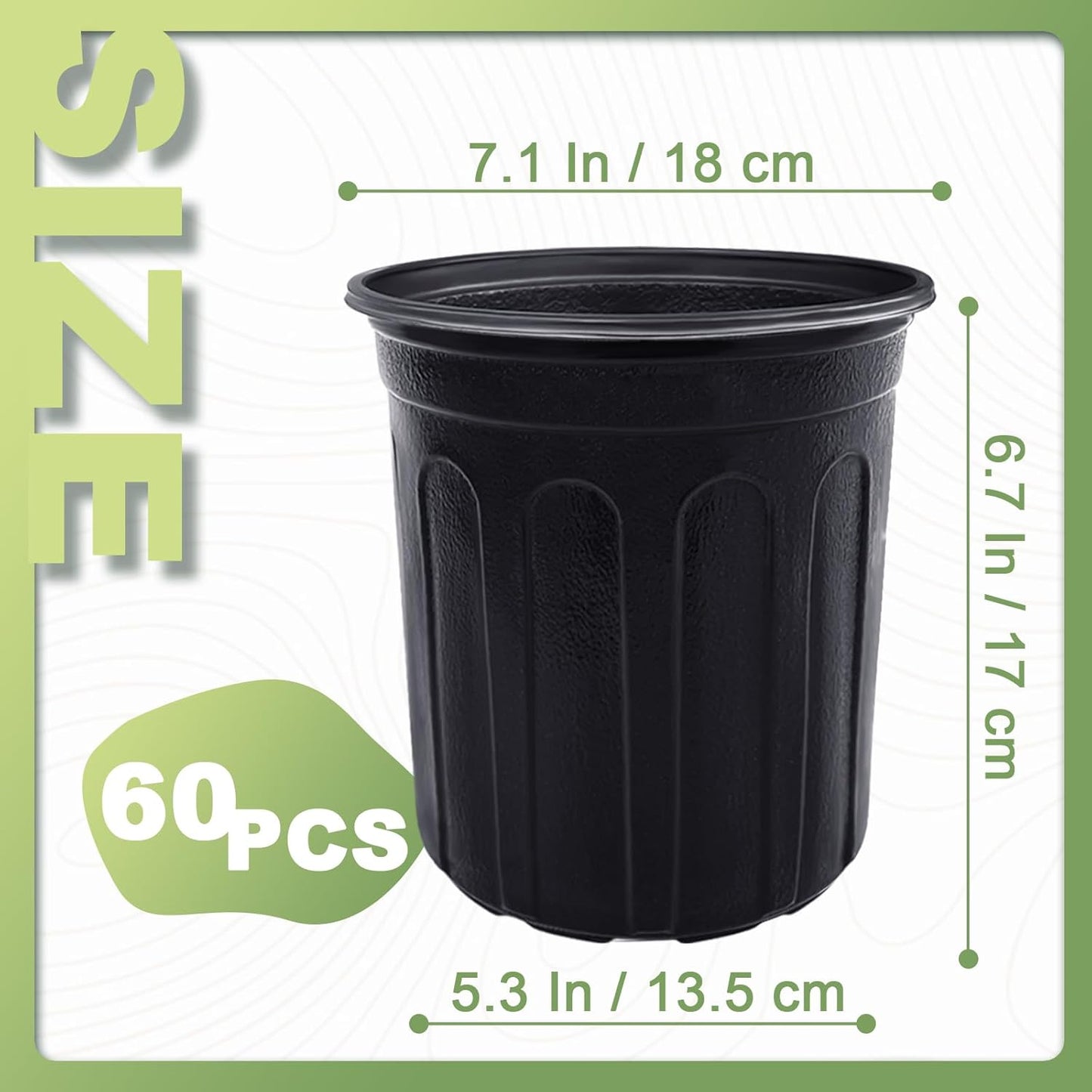 Anyumocz 60 Pcs 1 Gallon Flexible Plant Nursery Pots,Thickened Soft Plastic Seedling Pot with Holes,Flower Plant Container for Succulents,Cuttings,Transplanting,Home Garden(Black)