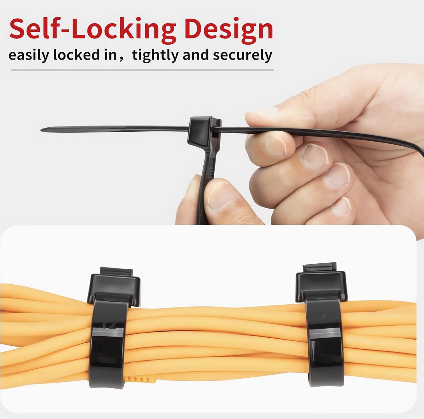 Heavy Duty 24 Inch Zip Ties, 30 Pack - Extra Long Black Cable Ties for Outdoor Use, 200 LB Tensile Strength, Durable Plastic Wire Ties