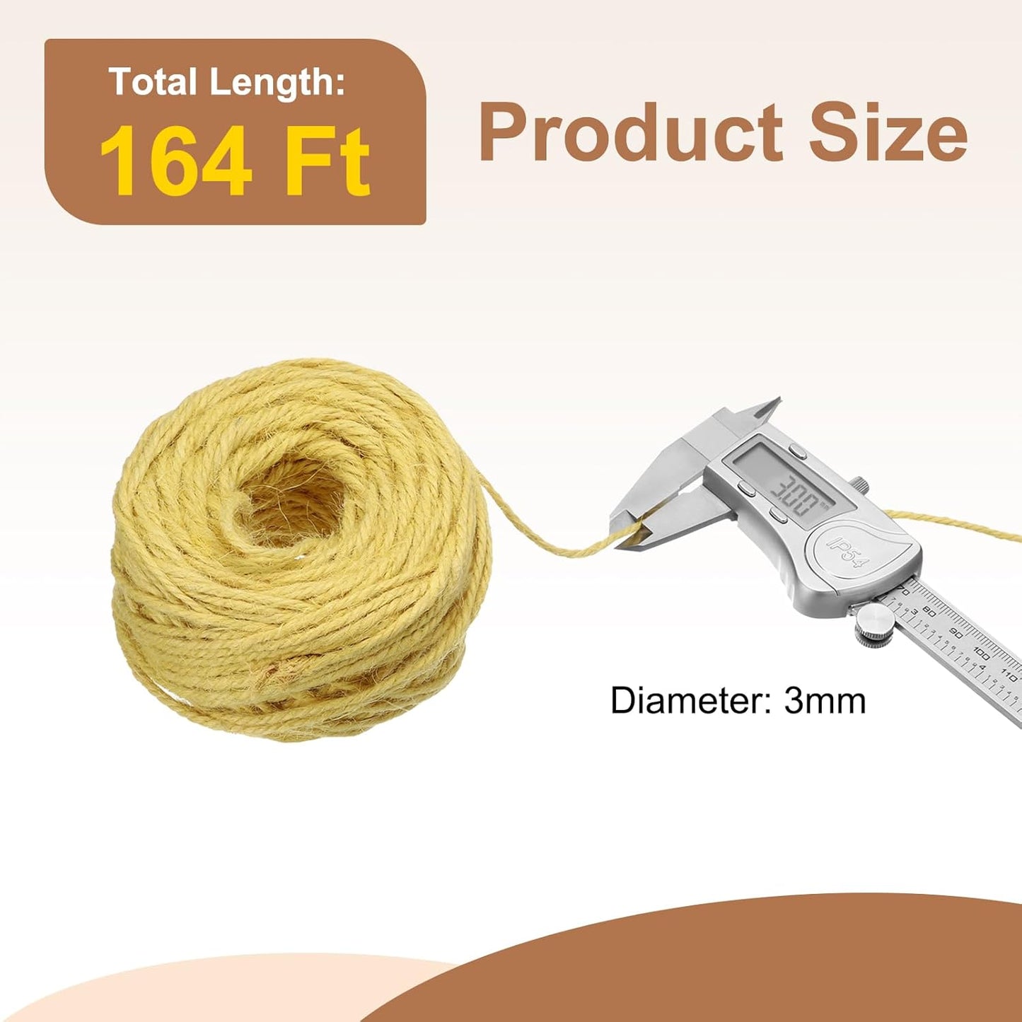 uxcell 164 Feet Natural Jute Twine String,3mm Thin Garden Twine Rope Colored Plant String Cord for DIY Art Crafts Gift Wrapping Decoration Packing Gardening Plant Hanger,Yellow