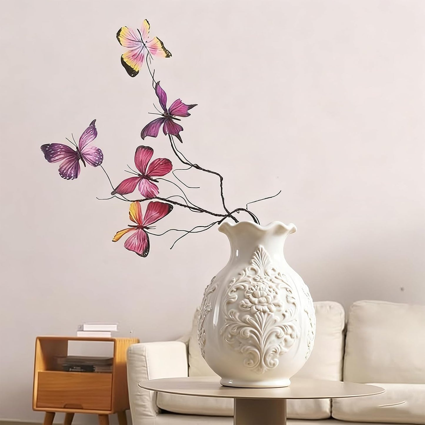 Artificial Butterfly, Silk Butterflys, Butterflies for Crafts for Floral Arrangements, 3D Butterfly Stakes Decor, Patio Plant Pot, Flower Bed Home Decor