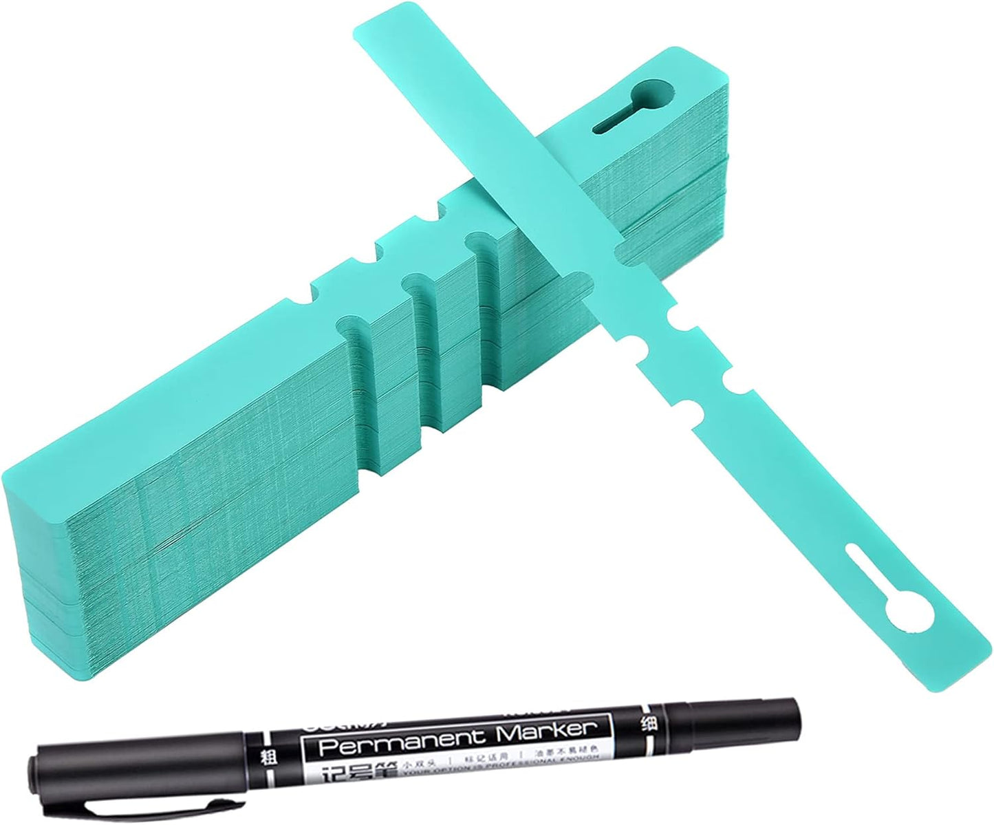 200 Pcs Green Plastic Plant Tags with a Marker Pen, Wrap Around Hanging Tree Tags Nursery Garden Labels Waterproof Nursery Garden Stakes, 2x20cm