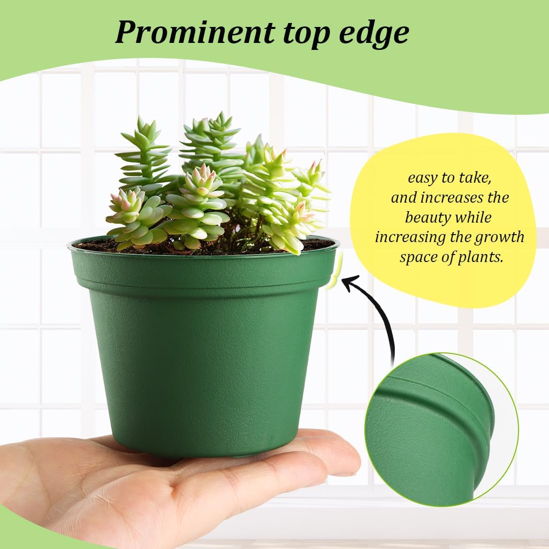 160 Pack 3 Inch Green Nursery Pots - Plastic Seedling, Seed Starter, Germination Pots with Drainage for Plants, Succulents, Flowers, Transplanting Gardening Gifts