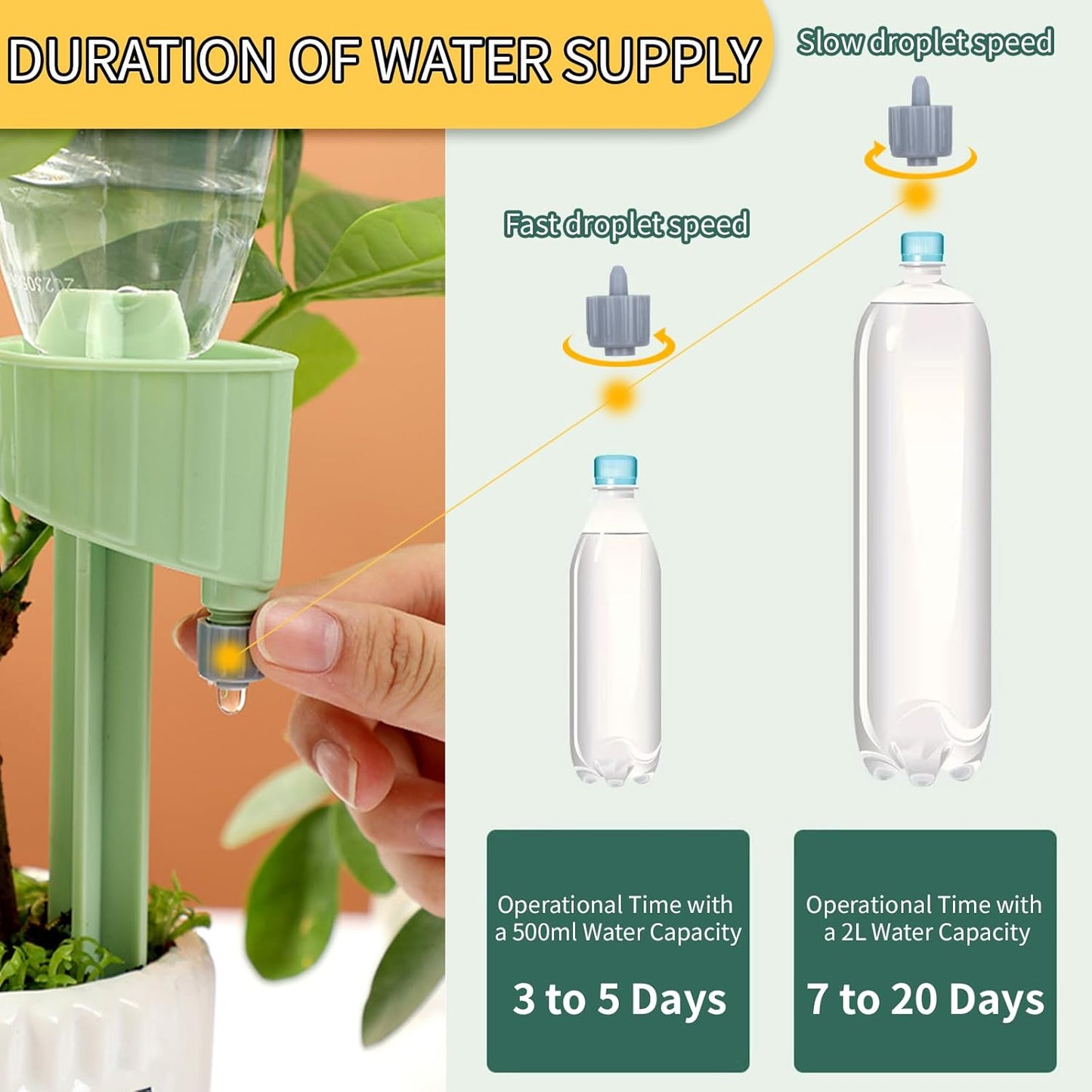 12 Pack Self Watering Spikes for Plants, Vacation Automatic Insert Irrigation Devices, Plant Water System with Adjustable Control Valve Switch Design for House Plants, Garden Plants, Office Plants