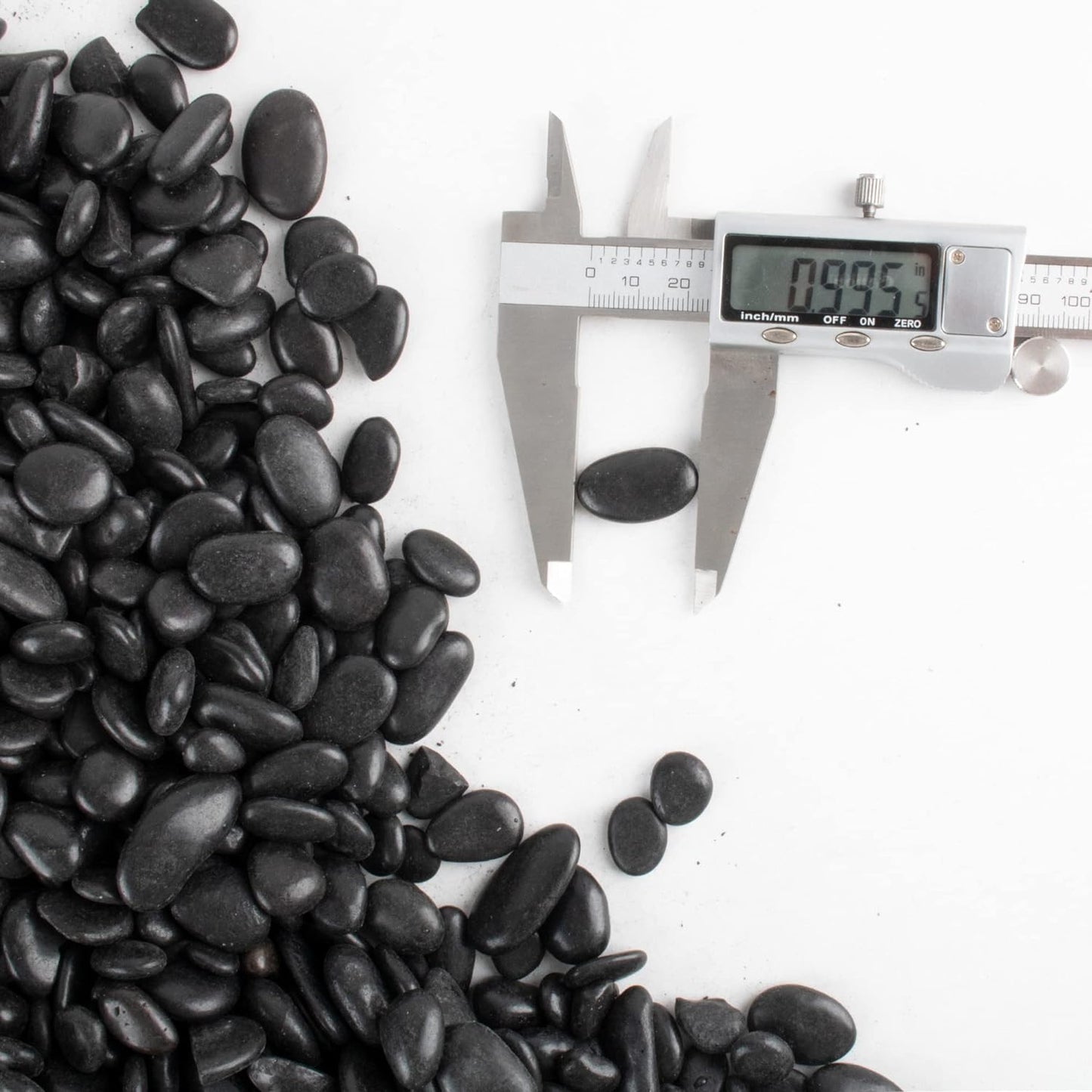 Black Pebbles for Plants 7lb Bulk Bag Aquarium Gravel 0.5"- 1" Decorative Polished Fish Tank Stone River Rocks