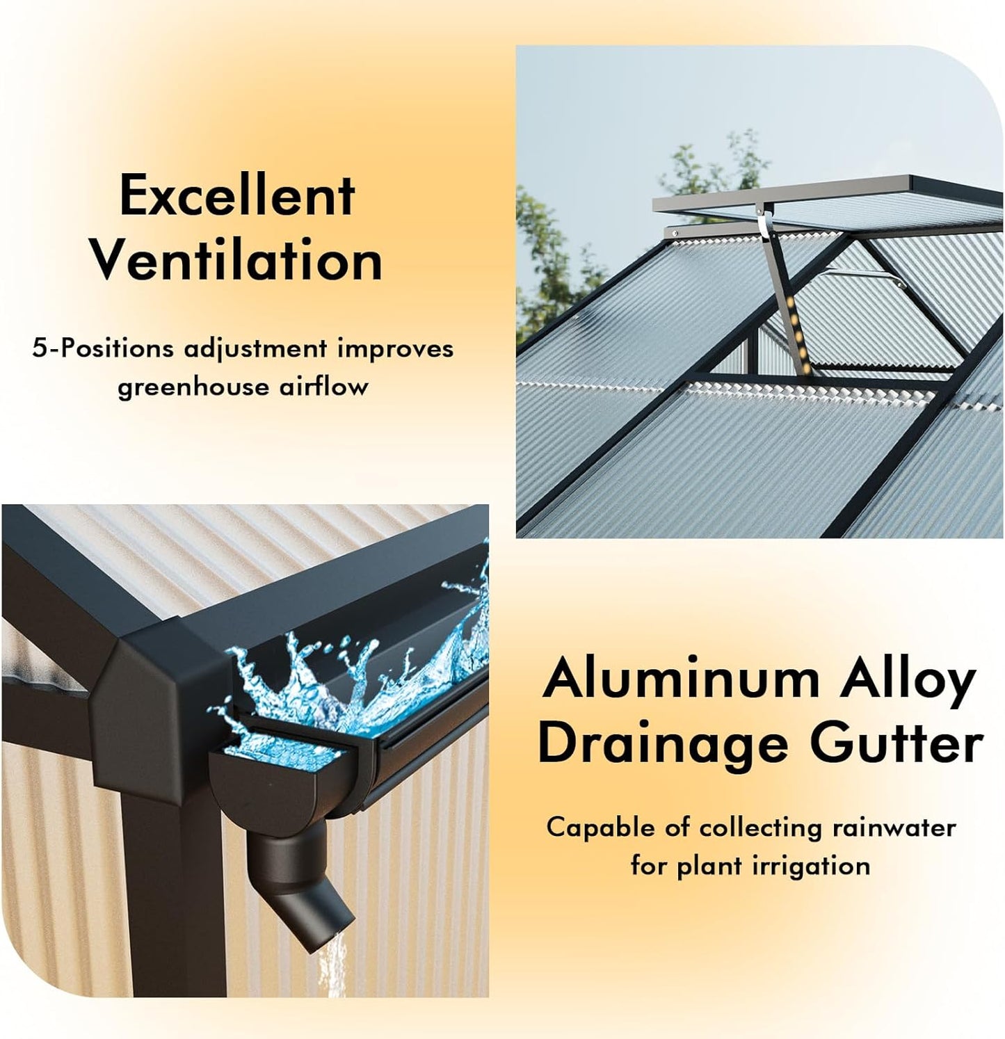 10×12FT Greenhouse for Outdoors, Large Walk in Greenhouse Kit and Winter Garden Planting, Enhanced Aluminum Green Houses for Outside Withstands Strong Wind or Snow to Protect Vegetables or Plants