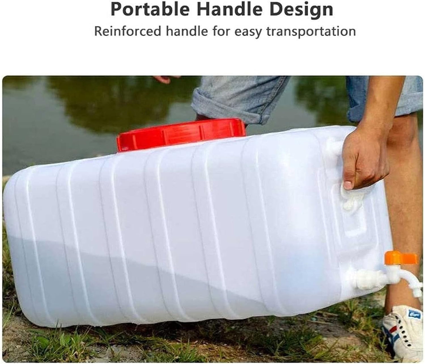 Large Plastic Water Storage Tanks Emergency Water Storage 50L/80L/110L/200L Camping & Hiking Water Storage Water Container Multifunctional Water Tank(Size:200L/53gallon)