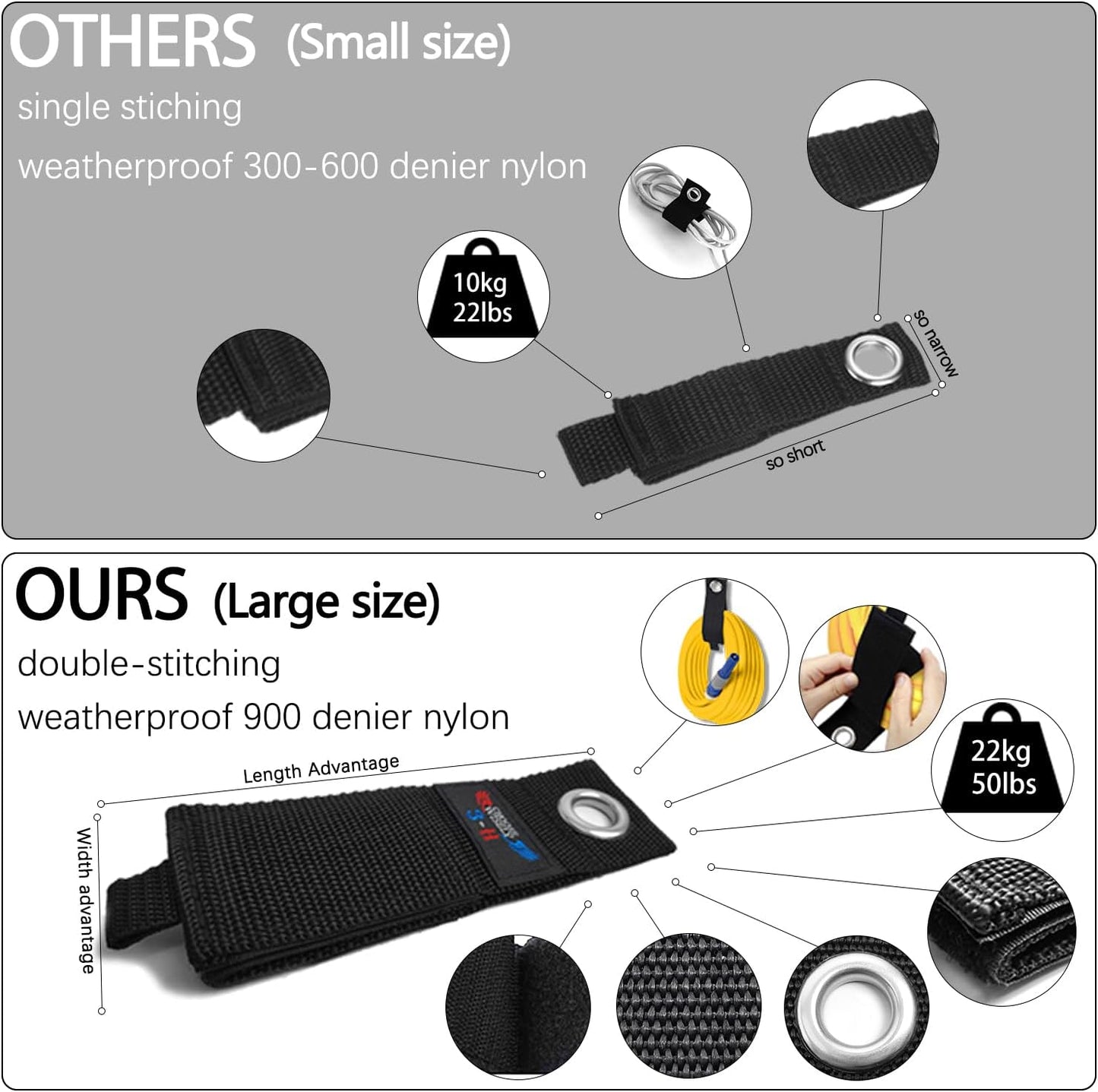 3-H Garden Hose Holder Wall Mount 2 Pack,Solid Steel Hose Hanger wih Extension Strap,Water Hose Holders for Outside to Hang Outdoor Air Hose,Ropes,Pipes,Power Tools,Ladders,Bikes,Bulk Items