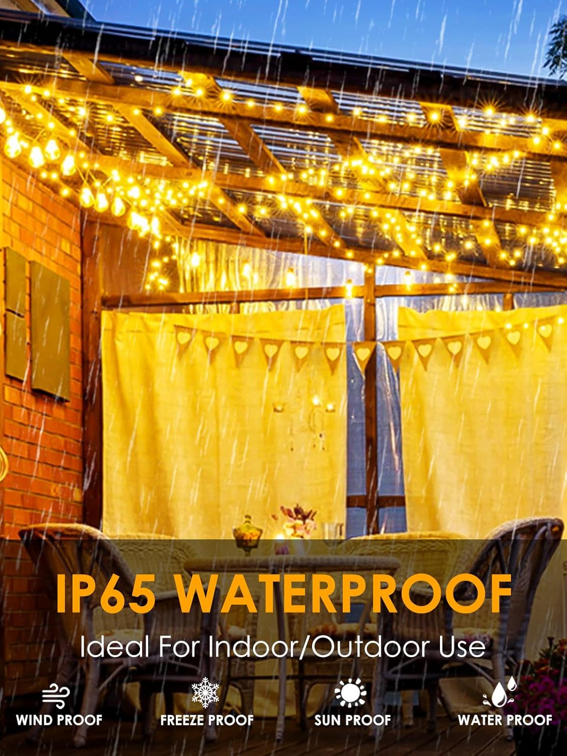 Warm White Solar Christmas Lights Outdoor Decorations Waterproof, Tatal 2 Pack 200LED 66FT Solar String Lights Green Wire with 8 Modes, Christmas Fairy Light for Xmas Tree Party Wedding Garden Decor