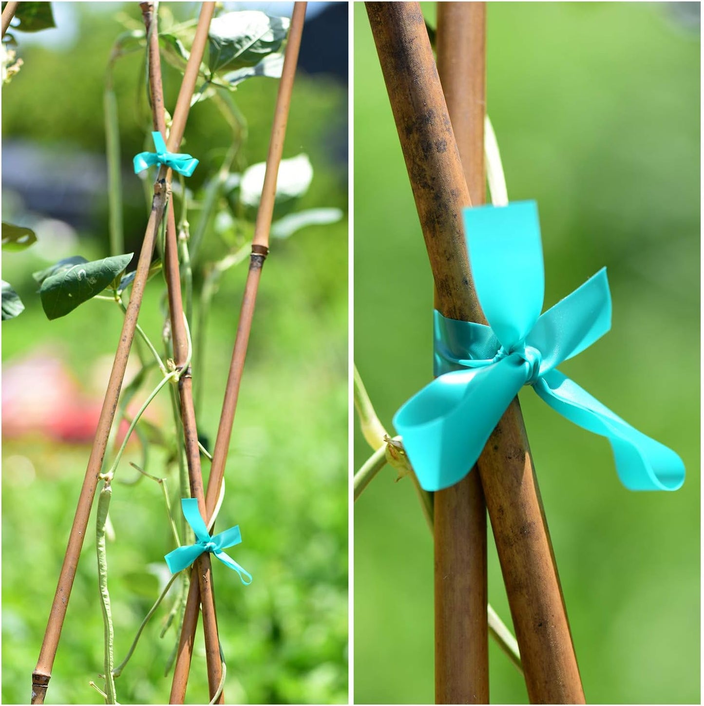 2 Pcs 150 Feet x 1/2" Wide Stretch Tie Tape Green Plant Garden Tie, Garden Vinyl Stake for Branches, Climbing Planters, Flowers