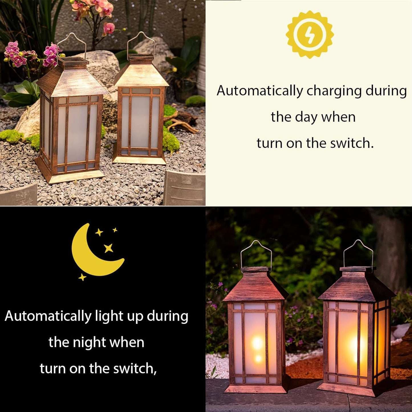 Afirst Solar Lantern Outdoor, Hanging Lights Decorative Outdoor Lighting Waterproof Umbrella Lights for Patio Garden, Table,Party Decor, 2 Pack
