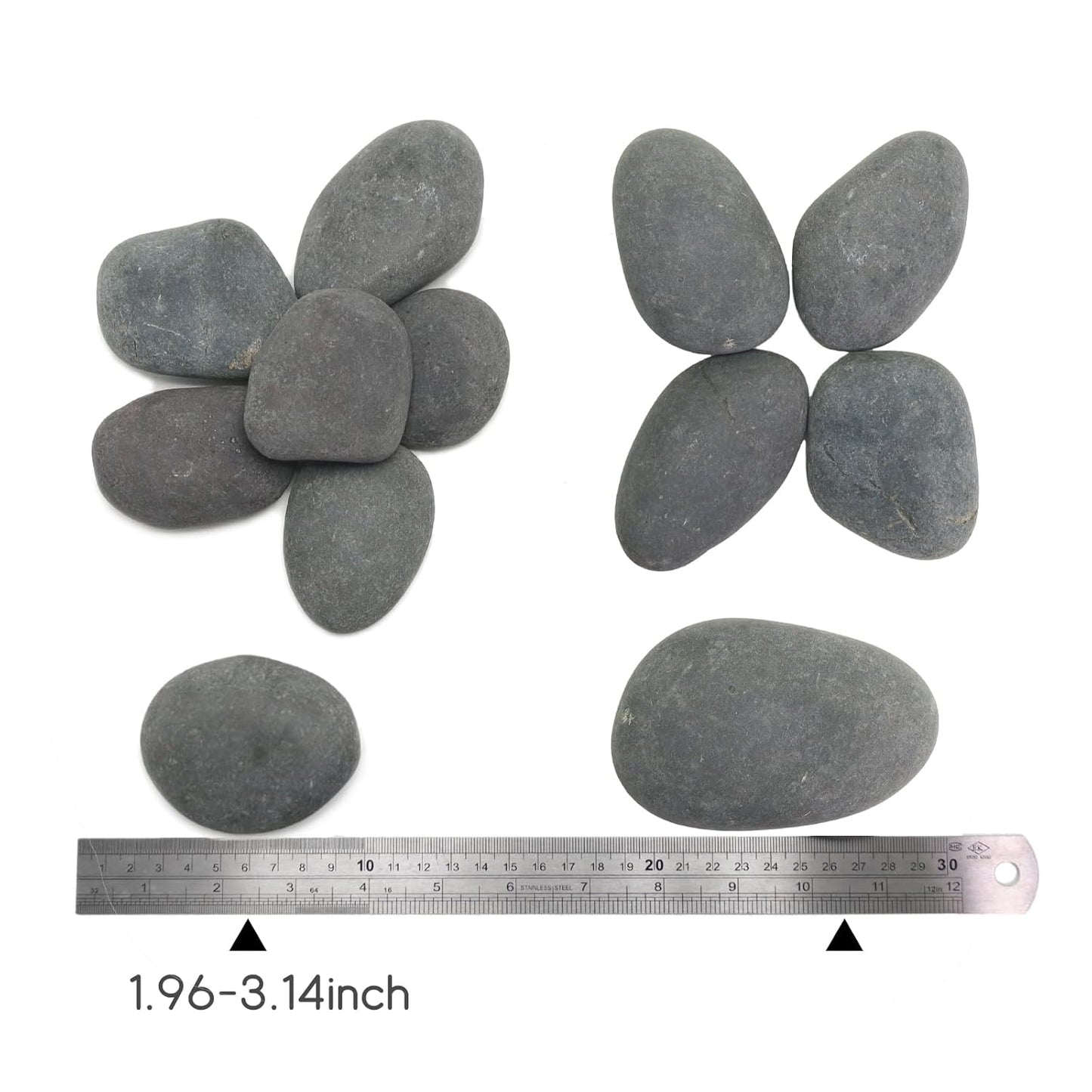 10LB Black Stones Pebbles River Rocks, Natural Beach Pebbles, 2-3" Garden Decorative Stones-2-3 Large Plant Rocks,Ideal for Aquarium, Home Decor