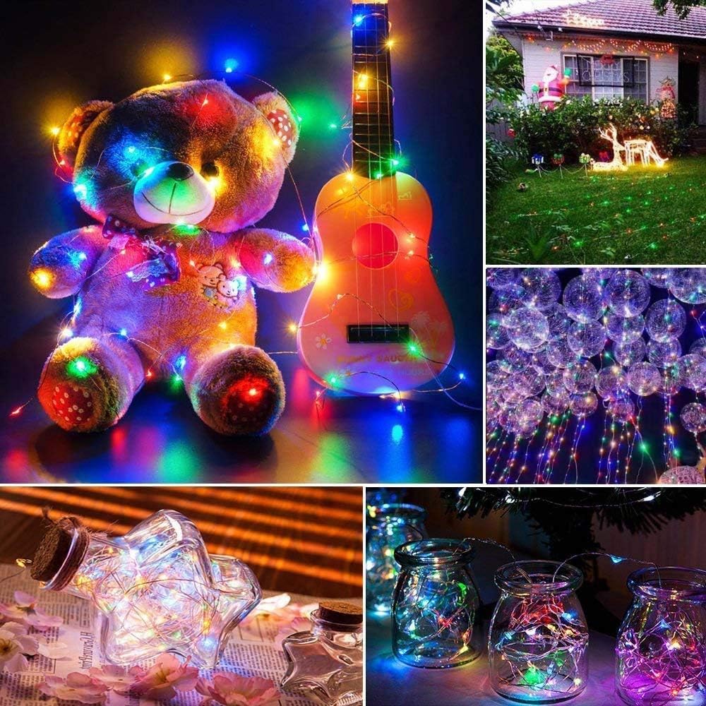 Joomer Solar Fairy Lights, 2-Pack Total 80FT 240LED Solar String Lights Outdoor Waterproof 8 Lighting Modes for Fence Party Garden Patio Yard Home Holiday Tree Outdoor Decoration (Multicolor)