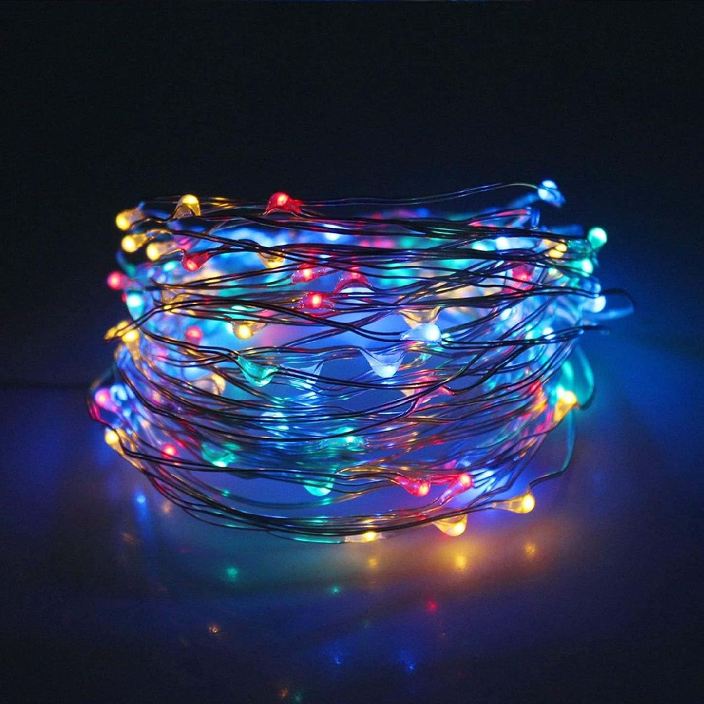 Dazzle Bright Fairy Lights Battery Operated, 4 Pack Total 80FT 240LED Silver Wire Waterproof String Lights, Christmas Decorations for Indoor Outdoor Bedroom Yard Decor, Multi-Colored