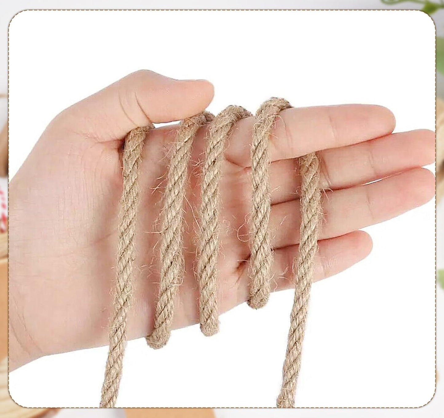5mm Jute Twine,197 Feet/60M Twisted Jute Rope, Garden Twine, Heavy Duty and Thick Twine Rope, Garden, Arts & Crafts, Home Decor, Packaging Braided