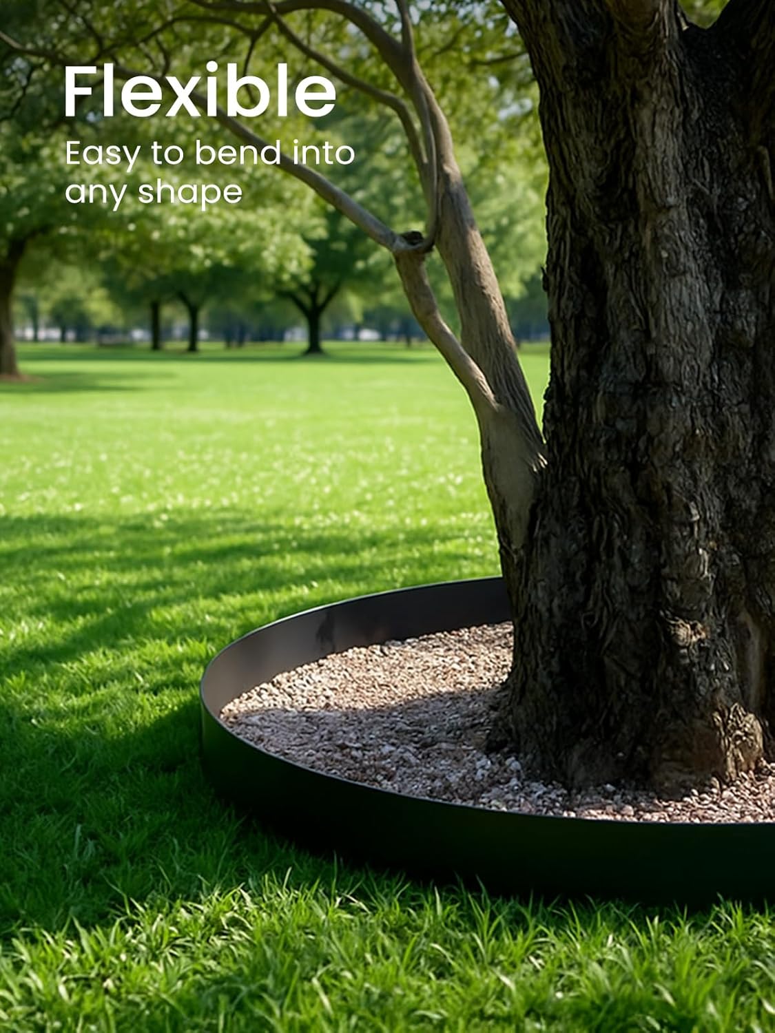 GROWNEER 100FT Landscape Edging Flexible 4 inch Tall Garden Border with 90pcs Galvanized Steel Anchoring Spikes and Hammer Lawn Edging Kit for Flower Bed, Pathway, Landscaping Project, Black