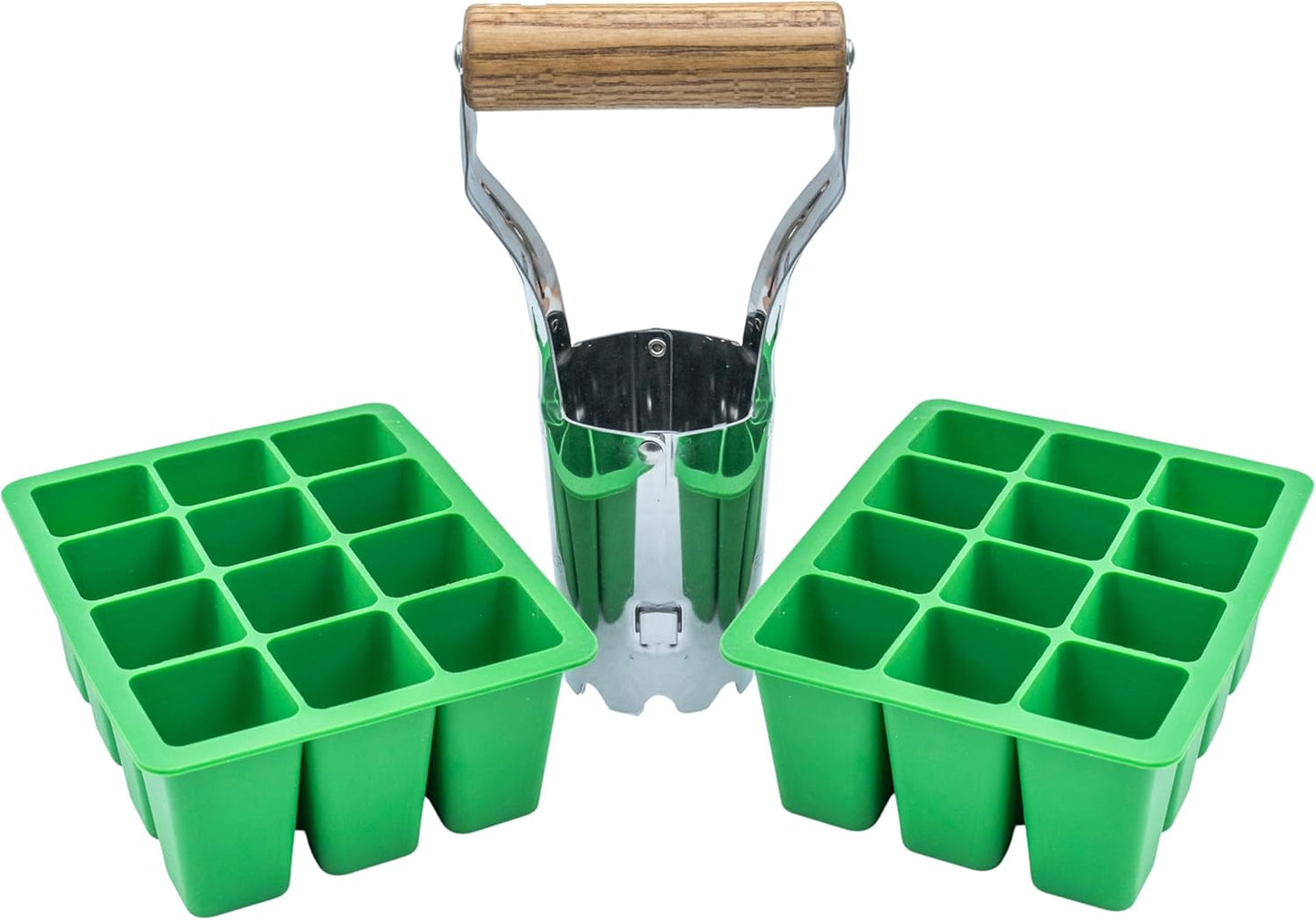 Cotswold Homeware Silicone Seed Starter Tray | 2 X 12 Cell Reusable Seed Starting Tray | for Vegetable, Flower & Herb Seeds | Indoor Grow Kit to Plant Seedlings | Stainless Steel Bulb Planter