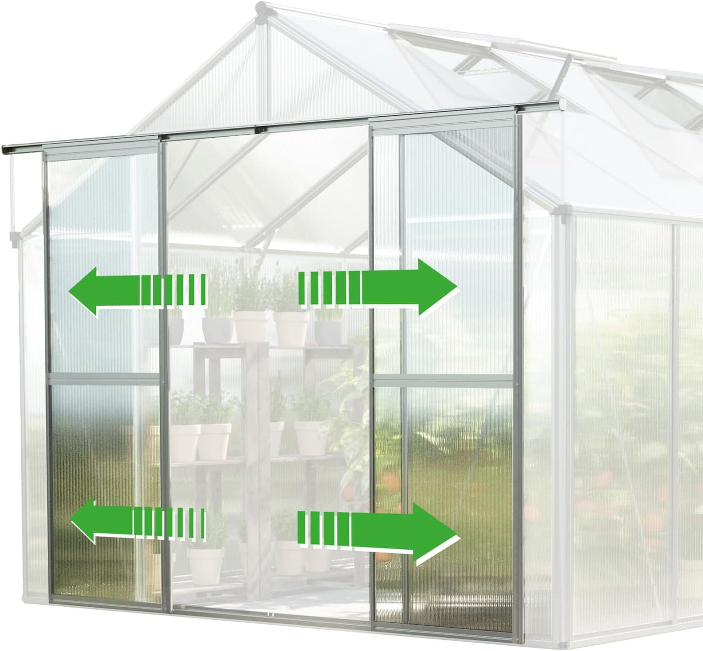 Greenhouse Topas 5 Aluminum Frame 7.4 x 10.6 ft with Approx. 8 mm Polycarbonate Panels