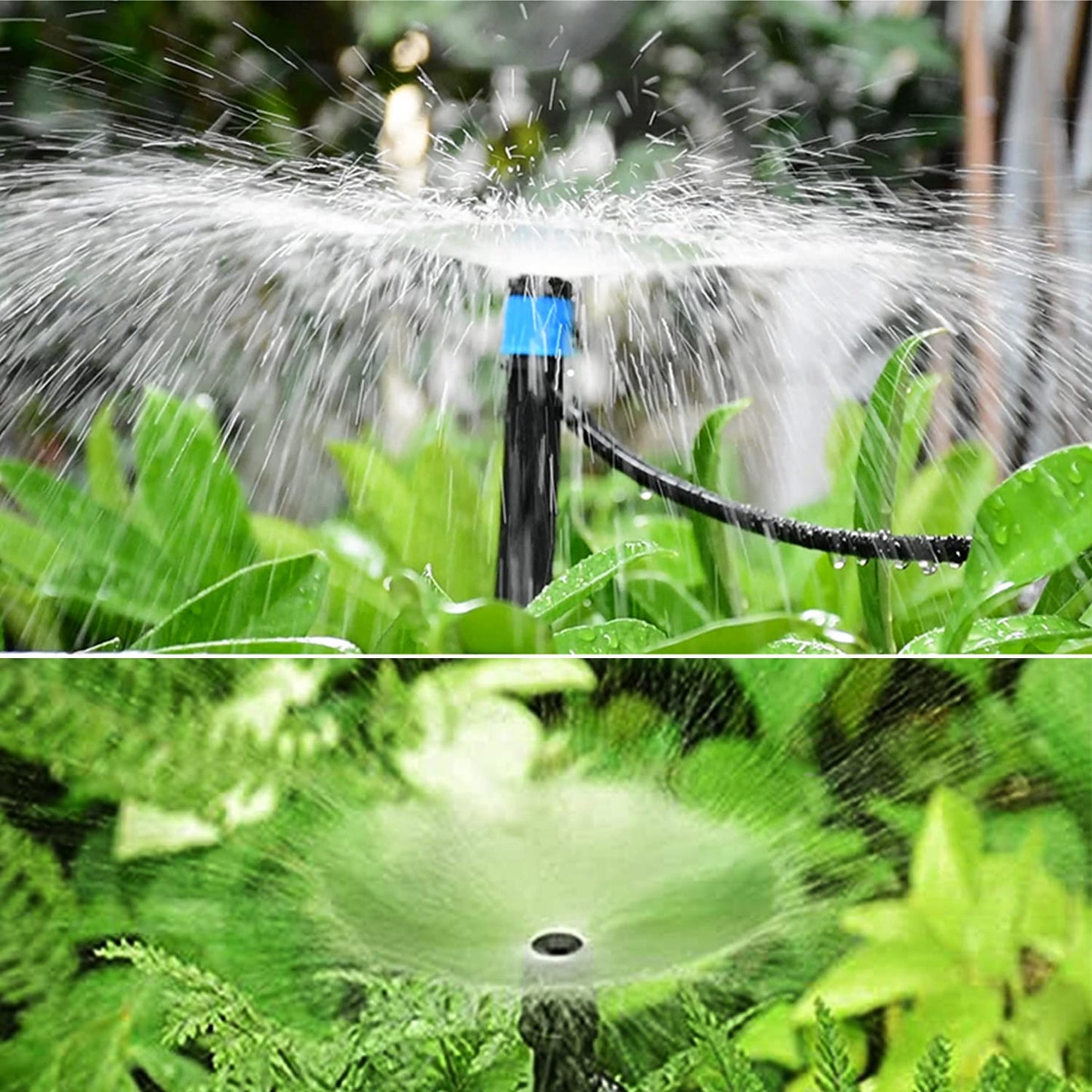 100Pcs Drip Irrigation Emitters with Lock, Adjustable 360 Degree Water Flow Irrigation Drippers for 1/4 inch Drip Irrigation Tubing, Micro Spray Drip System Parts for Garden Irrigation System